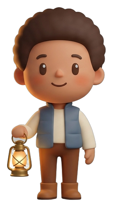 Pip, a Questing sidekick, holding a lantern